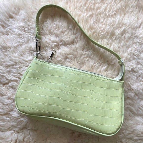 Green Croc Skin Baguette Bag - Picture 4 of 7